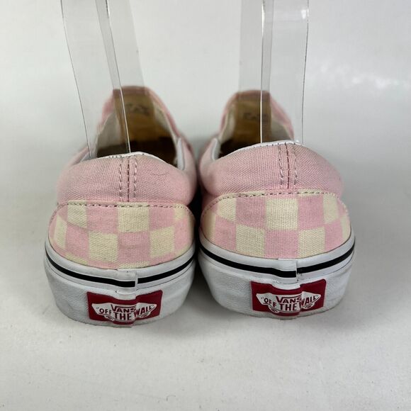 VANS Classic Slip-On Shoes Women 6 Pink Checkerboard Canvas Elastic Side Comfort - Picture 7 of 12